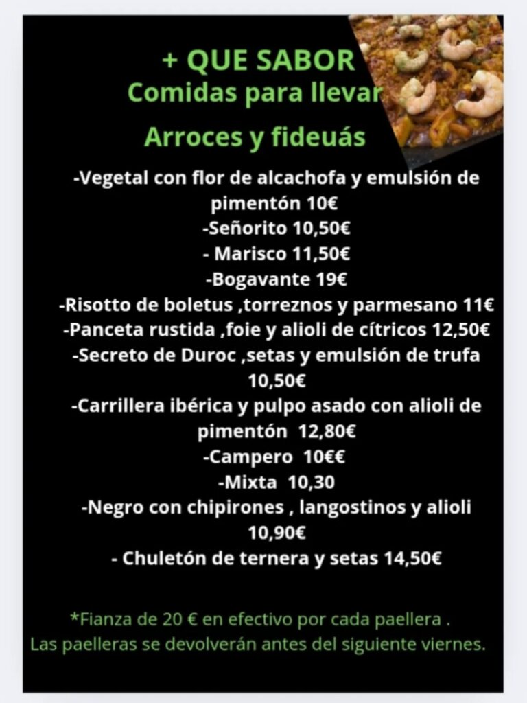 MENÚ ARROCES